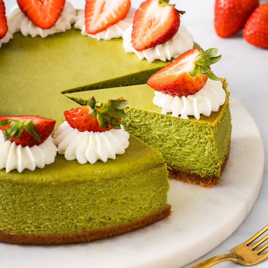 Matcha cheesecake, luxurious matcha patisserie made with love by Matcha Lounge. Delivered to you across Dubai and the UAE.