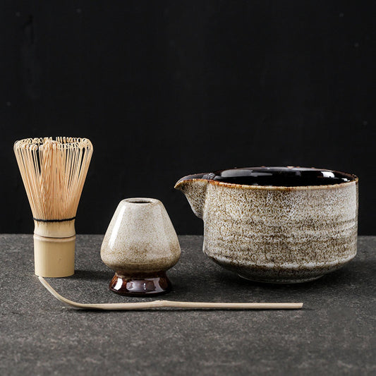 A comprehensive 4-piece matcha tea set containing all the essential tools to brew your Organic Matcha Tea the Japanese style.