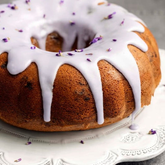 Lavender pound cake baked in Dubai, healthy cakes and bakeries.