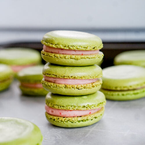 Baked matcha green tea macarons, made with organic matcha. Baked with love in Dubai. A great gift for a family or a treat for a special someone to enjoy over and over. Delivered to you across Dubai and the UAE.