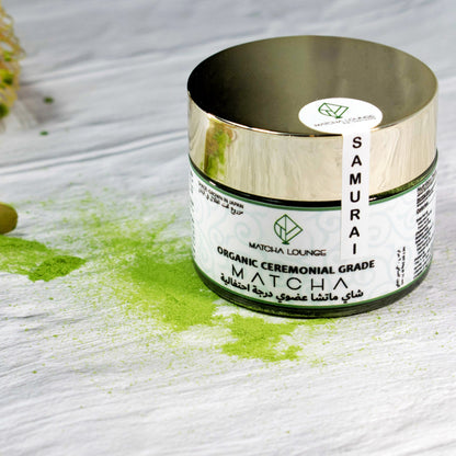 Superior in every way- taste, texture, and the vibrant green color found in only the highest quality and most exquisite ceremonial grade matcha teas in Japan. Ceremonial grade Samurai matcha, shade-grown and first harvested from the youngest leaves of the green tea plant. Delivered to you across Dubai and the UAE.