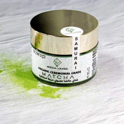 Superior in every way- taste, texture, and the vibrant green color found in only the highest quality and most exquisite ceremonial grade matcha teas in Japan. Ceremonial grade Samurai matcha, shade-grown and first harvested from the youngest leaves of the green tea plant. Delivered to you across Dubai and the UAE.