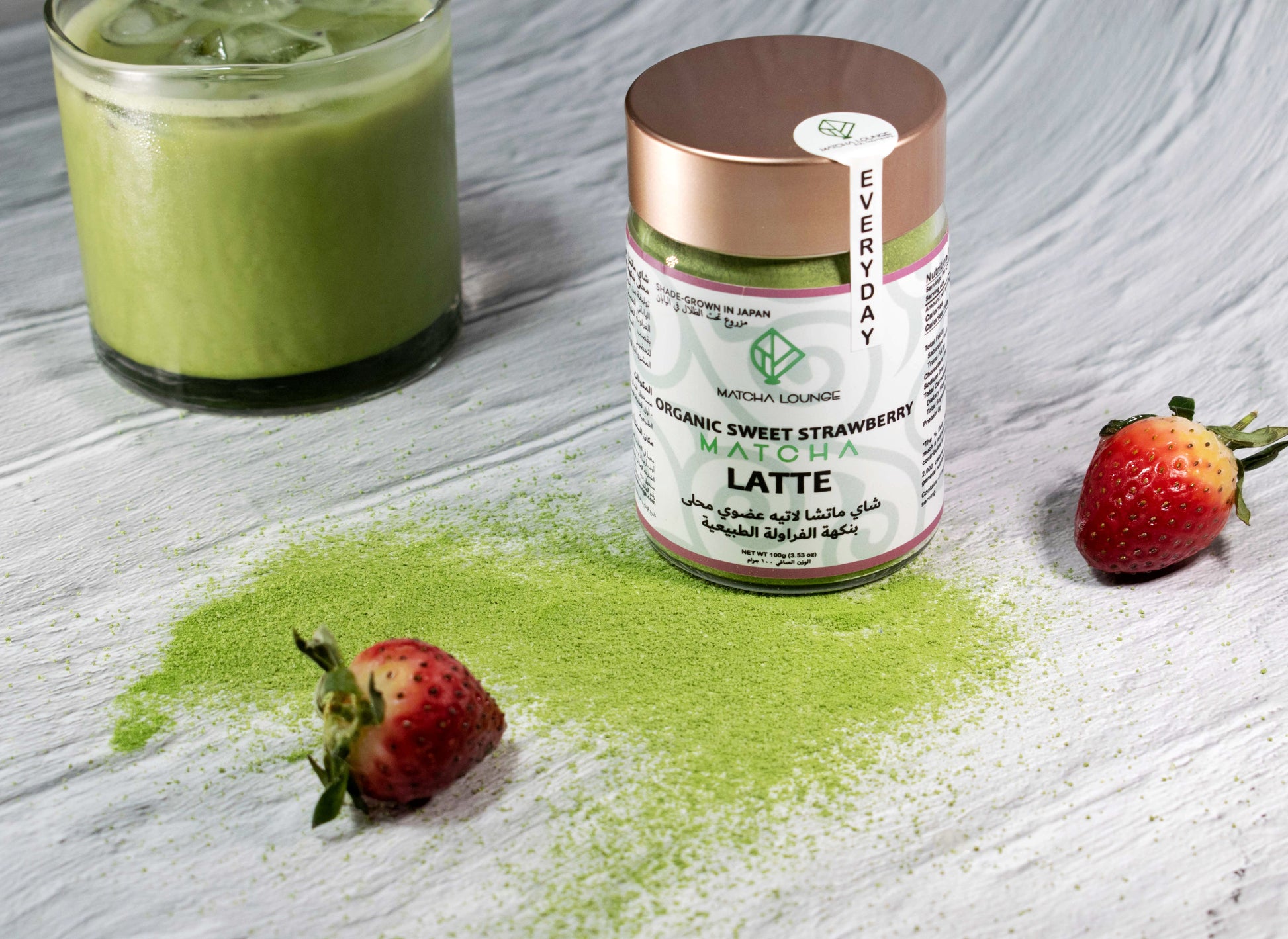 Harvested and handpicked in Uji during the first flush, our organic strawberry matcha is the perfect base for dreamy lattes. Combined with natural strawberry flavor and cane sugar, it is the ideal blend for premium latte drinks, cold brew, cocktails. Delivered to you across Dubai and the UAE.