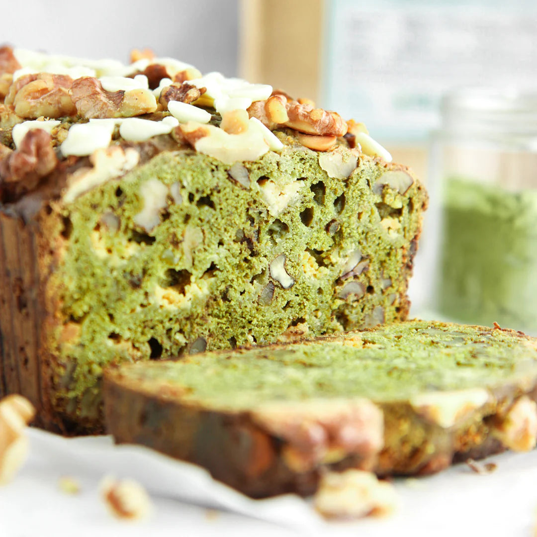 Matcha banana bread loaf - baked in Dubai