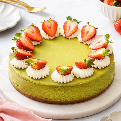 Matcha cheesecake, luxurious matcha patisserie made with love by Matcha Lounge. Delivered to you across Dubai and the UAE.