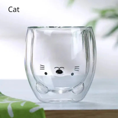 Cat Double Wall Matcha Glass - 290 ml. Perfect for birthdays, housewarming gifts, tea sets, graduations, weddings, bachelorette parties and Christmas gifts.