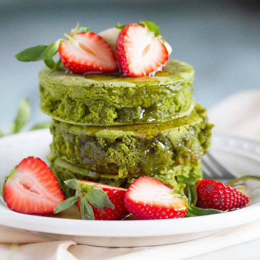 Matcha green tea pancakes - basked in Dubai. Delivered to your doorstep.