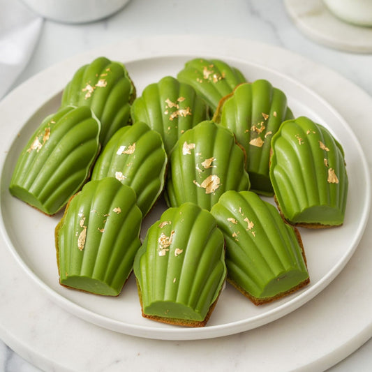  Matcha green tea French Madeleines, made with organic matcha. Baked with love in Dubai. A great gift for a family or a treat for a special someone to enjoy over and over. Delivered to you across Dubai and the UAE.
