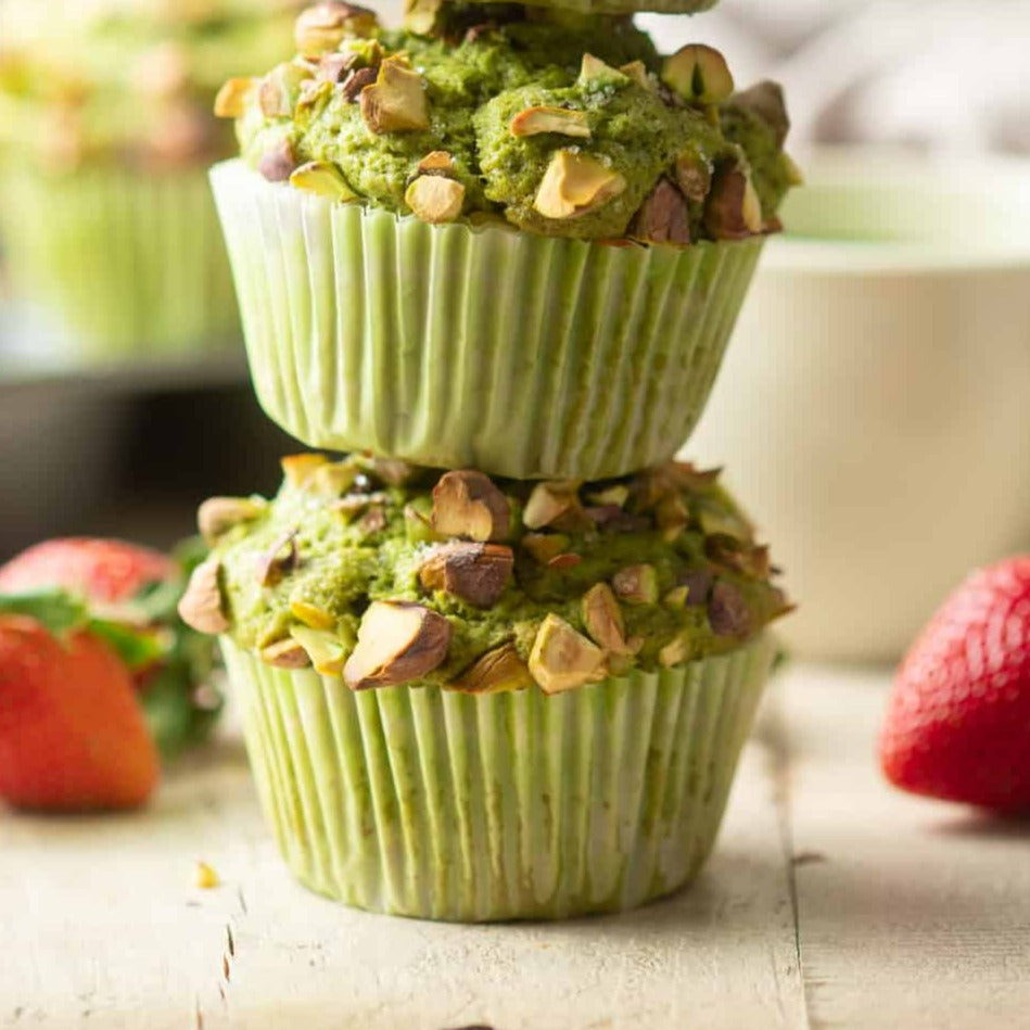 Matcha Pistachio Muffins