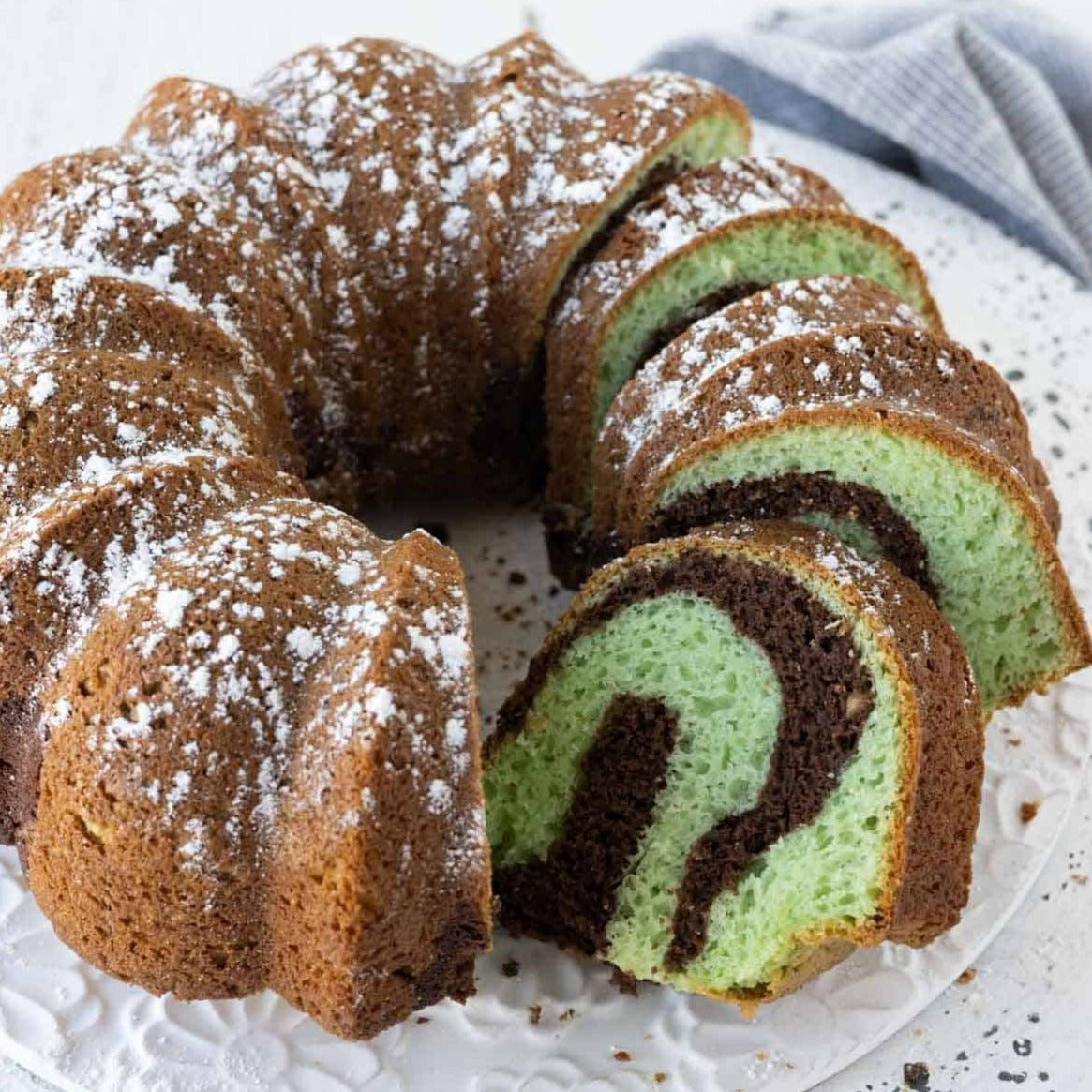 Matcha Chocolate Marble Pound Cake