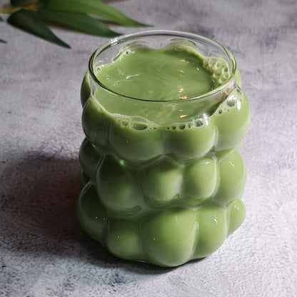 Grape-shaped Matcha Tea Glass Cup - 350ml. Perfect for birthdays, housewarming gifts, tea sets, graduations, weddings, bachelorette parties and Christmas gifts.