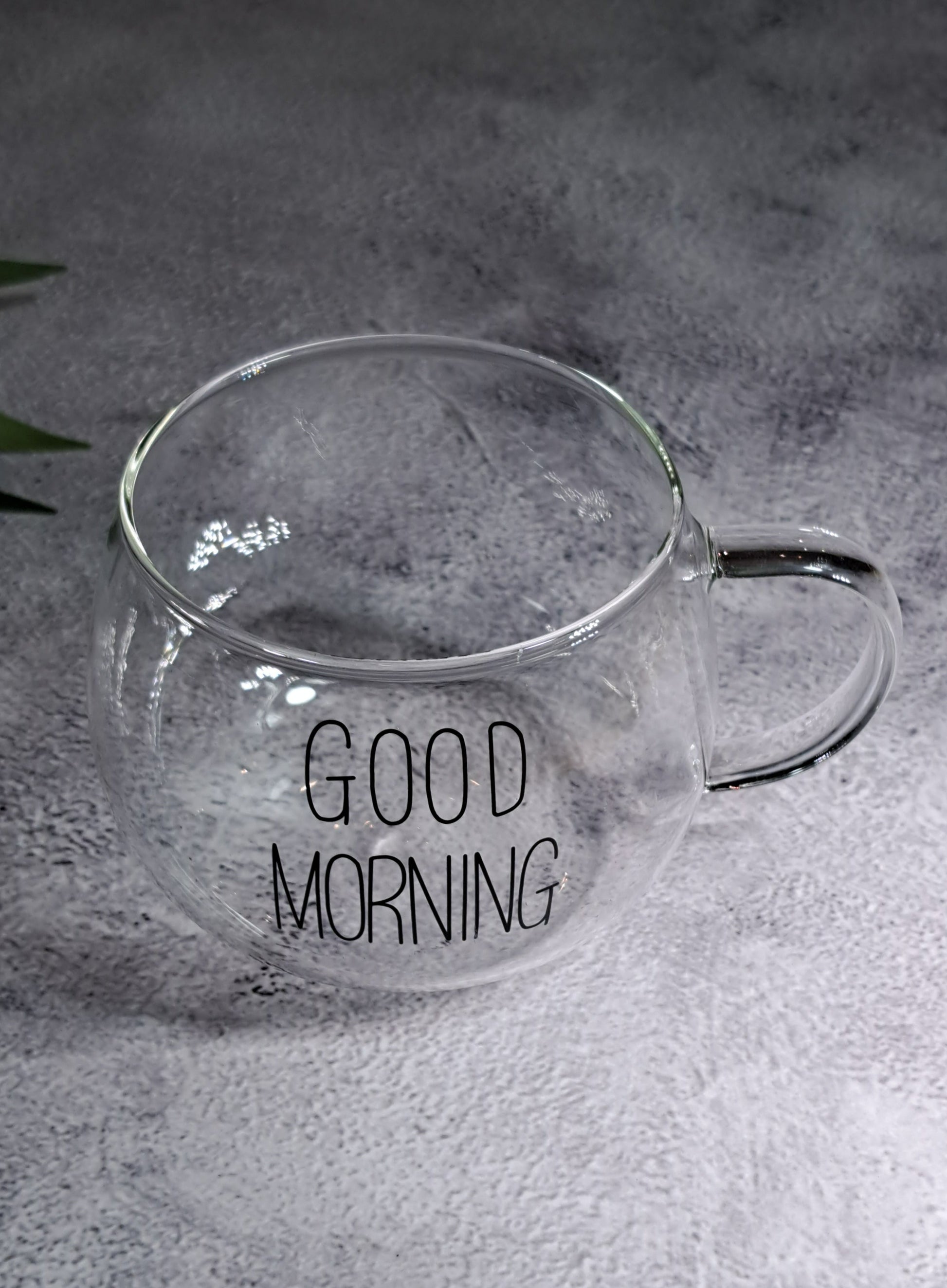 Good Morning Matcha Tea Glass Cup - 400ml. Perfect for birthdays, housewarming gifts, tea sets, graduations, weddings, bachelorette parties and Christmas gifts.